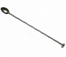 Ложка барная 40см витая с кнопкой нержавеющая сталь